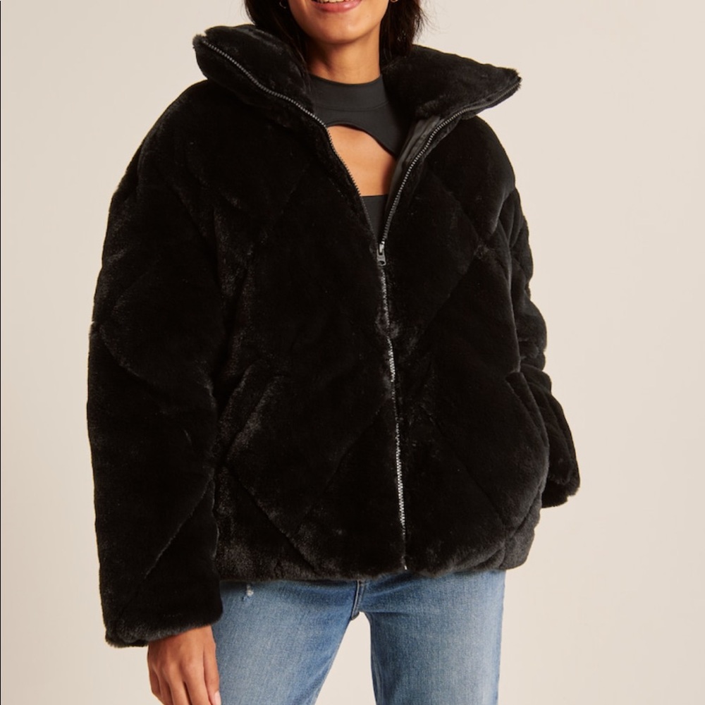 AF FAUX FUR QUILTED PUFFER